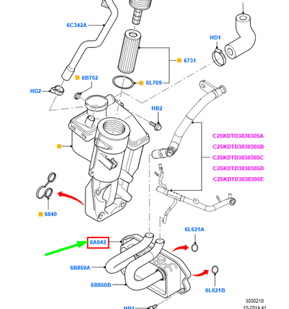 new ford kuga mk1 c394 oil cooler assy 1502364 original