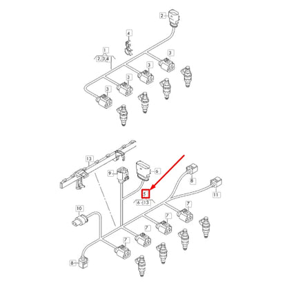 NEW VW BEETLE 5C ENGINE CABLE HARNESS 06L971627L ORIGINAL