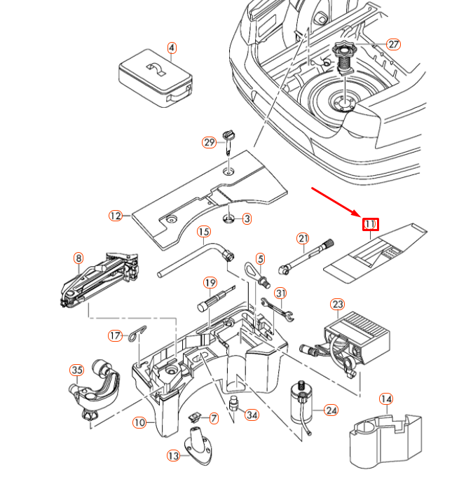 NEW VOLKSWAGEN PASSAT B6 TOOL BAG KIT 3B0012115 ORIGINAL