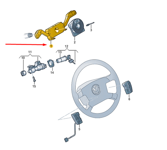 new vw transporter t5 steering column combi switch 6q0953513ap9b9 original