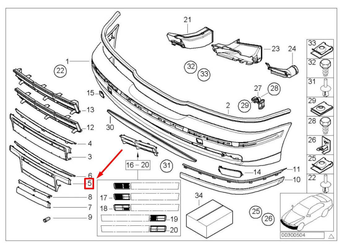NEW BMW 5 E39 FRONT BUMPER LICENSE PLATE BASE 51118174849 8174849 ORIGINAL
