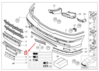 NEW BMW 5 E39 FRONT BUMPER LICENSE PLATE BASE 51118174849 8174849 ORIGINAL