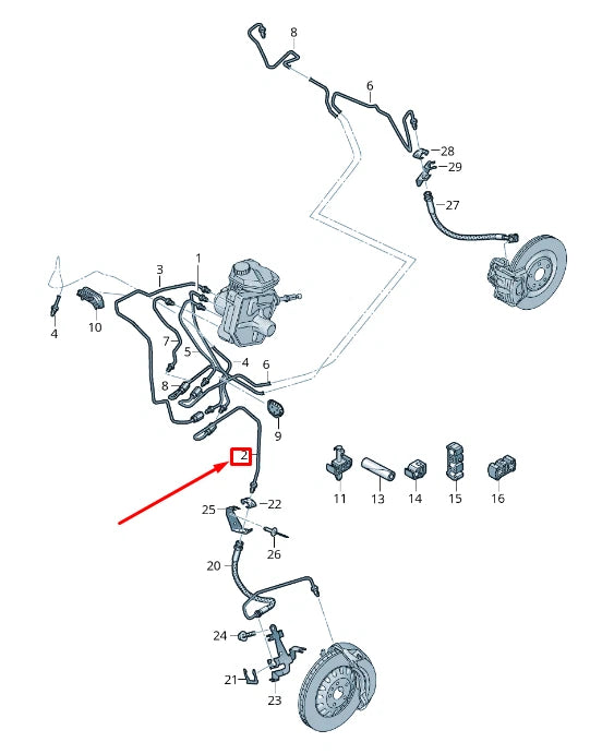 NEW AUDI E-TRON GEN FRONT LEFT BRAKE LINE 4KE614745A