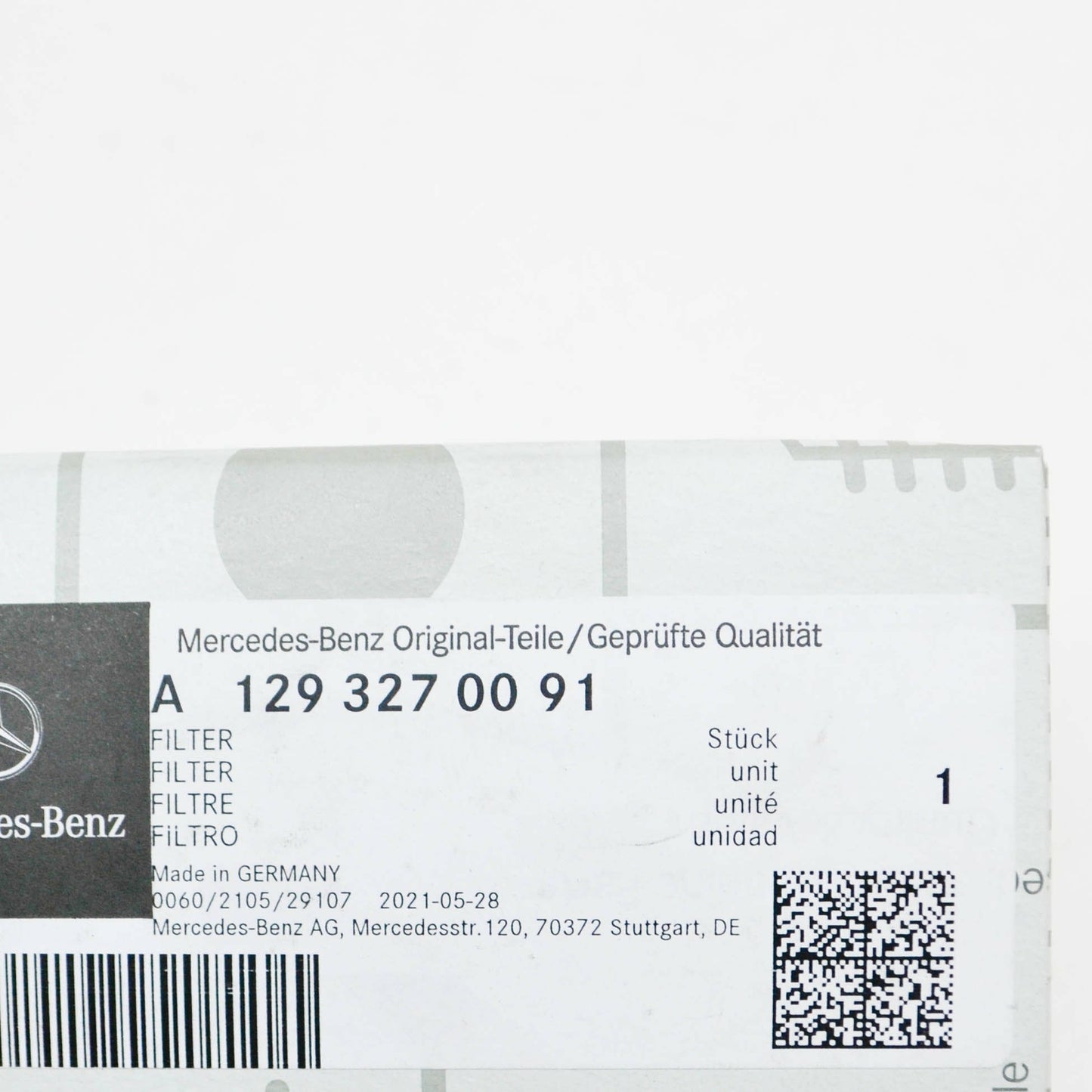 NEW MB SL R129 SUSPENSION SELF-LEVELING UNIT FILTER A1293270091 ORIGINAL