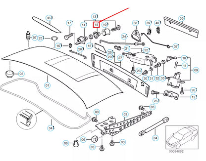 NEW BMW Z3 E36 TRUNK LID LOCK ADAPTER 51248398186 ORIGINAL