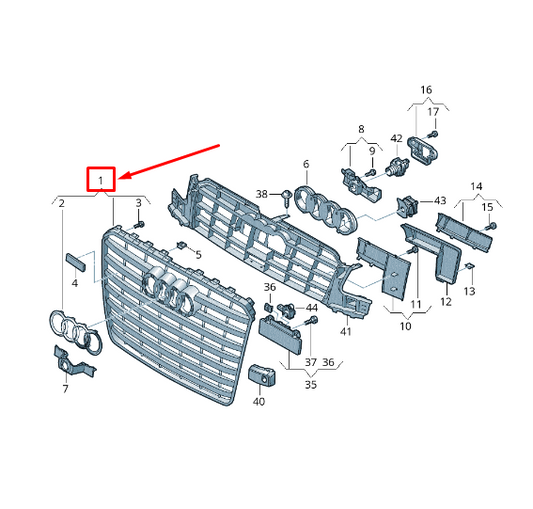 new audi a8 4h radiator grille 4h0853651ac t94 4h0853651act94 original