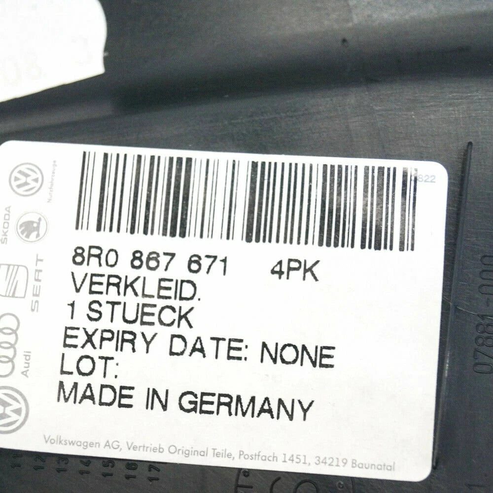 NEW AUDI Q5 8R FRONT LEFT INTERIOR DOOR COVER 8R08676714PK 2015 ORIGINAL