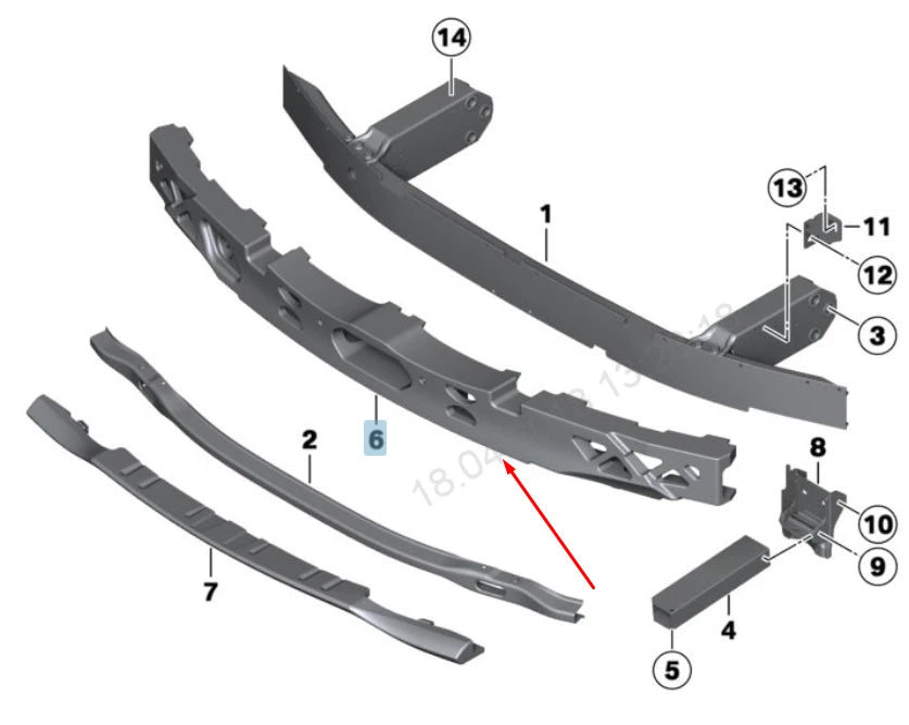 NEW BMW 5 GT F07 FRONT BUMPER FOAM 51117331787 7331787 2015 ORIGINAL