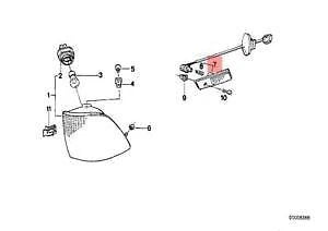 NEW BMW 7 E32 ADDITIONAL TURN CORNER LIGHT LAMP RIGHT 63131378010 ORIGINAL