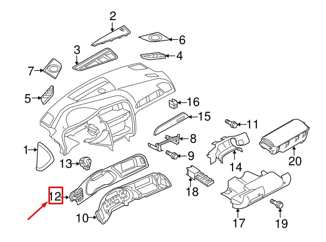 NEW AUDI A4 AVANT B8 FRONT LEFT DASHBOARD TRIM LHD 8K1857186AMTU4 ORIGINAL