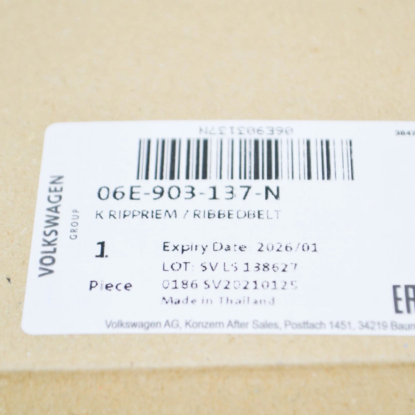 NEW AUDI A6 AVANT C6 ACCESSORY DRIVE BELT 06E903137N