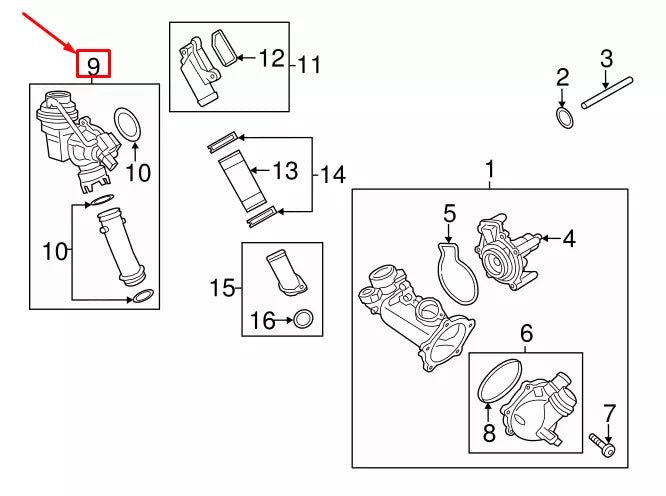 NEW AUDI A7 SPORTBACK 4G FRONT COOLANT SWITCHING VALVE 079121678K ORIGINAL