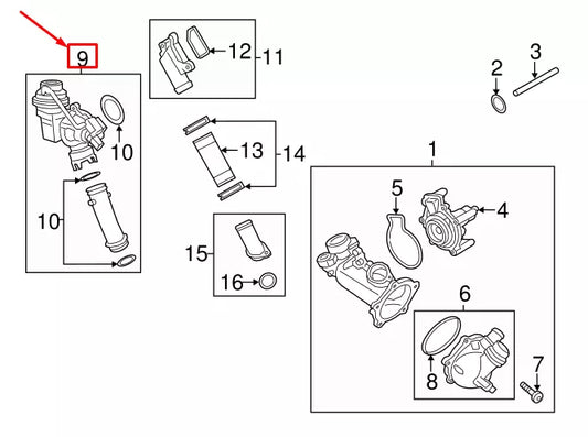NEW AUDI A7 SPORTBACK 4G FRONT COOLANT SWITCHING VALVE 079121678K ORIGINAL