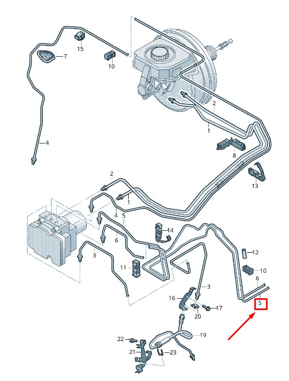 NEW AUDI Q5 FY BRAKE PIPE FROM HYDRAULICS TO BRAKE HOSE 80A614725M