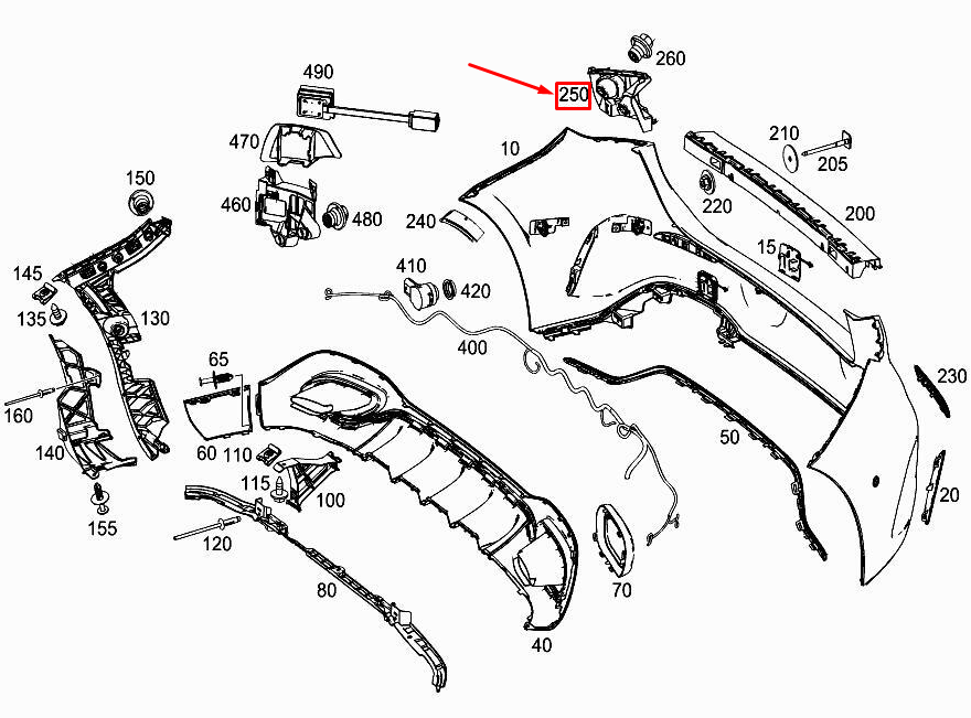 NEW MERCEDES-BENZ A W177 REAR LEFT BUMPER BASIC CARRIER A1778853302 ORIGINAL