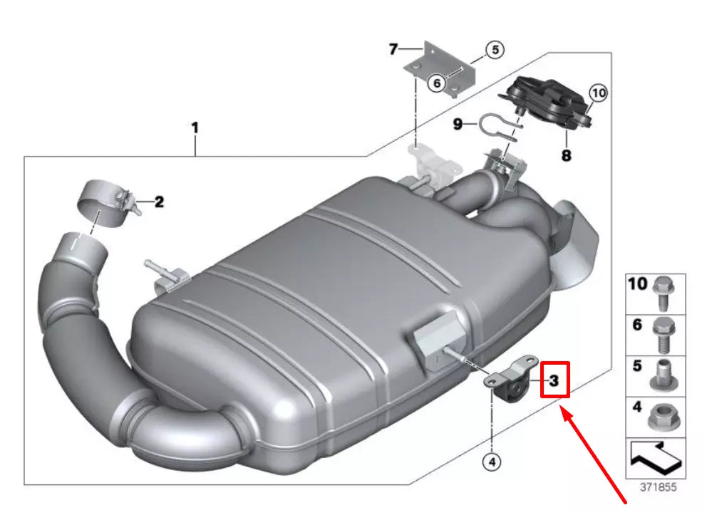 NEW BMW I8 I12 EXHAUST SYSTEM RUBBER MOUNTING 18308654971 8654971 ORIGINAL