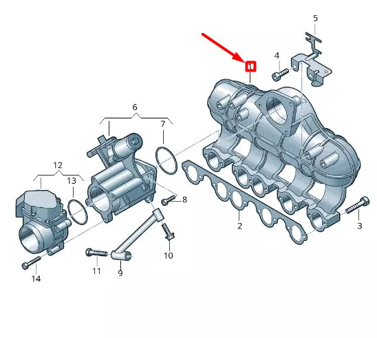 NEW VOLKSWAGEN CRAFTER 2F MK1 INTAKE MANIFOLD 076129713C ORIGINAL