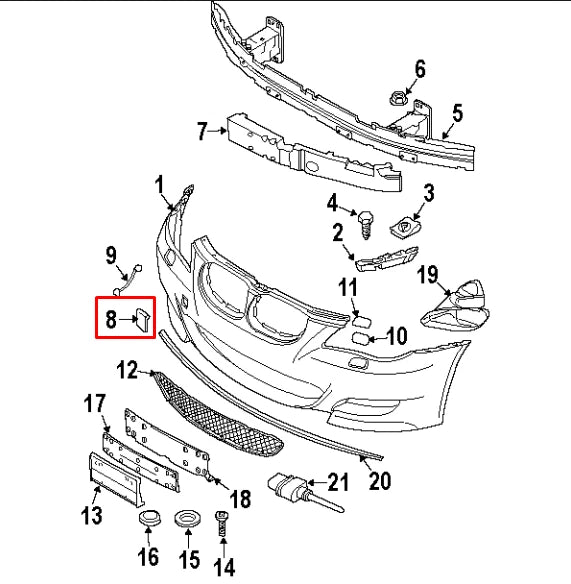 NEW BMW 5 E60 FRONT M SPORT BUMPER TOW HOOK EYE COVER 51117898120 2007 ORIGINAL