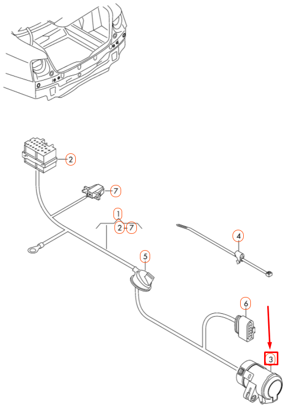 NEW VOLKSWAGEN CC TRAILER TOWING SOCKET 3AA945505 ORIGINAL
