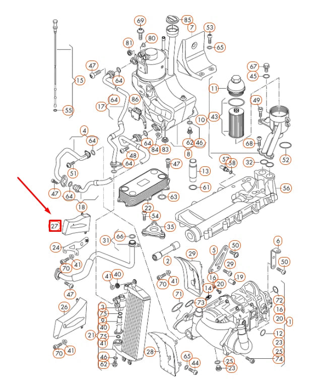 NEW AUDI R8 42 OIL COOLER AIR GUIDE 420117336A ORIGINAL