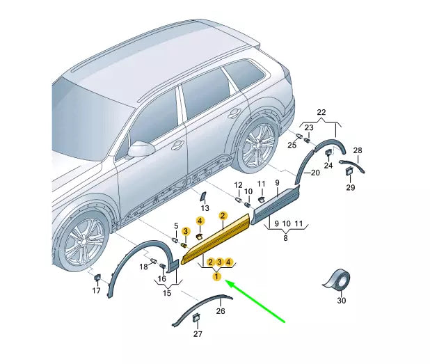 NEW AUDI Q7 4M FRONT LEFT DOOR LOWER COVER TRIM 4M0853959EGRU ORIGINAL