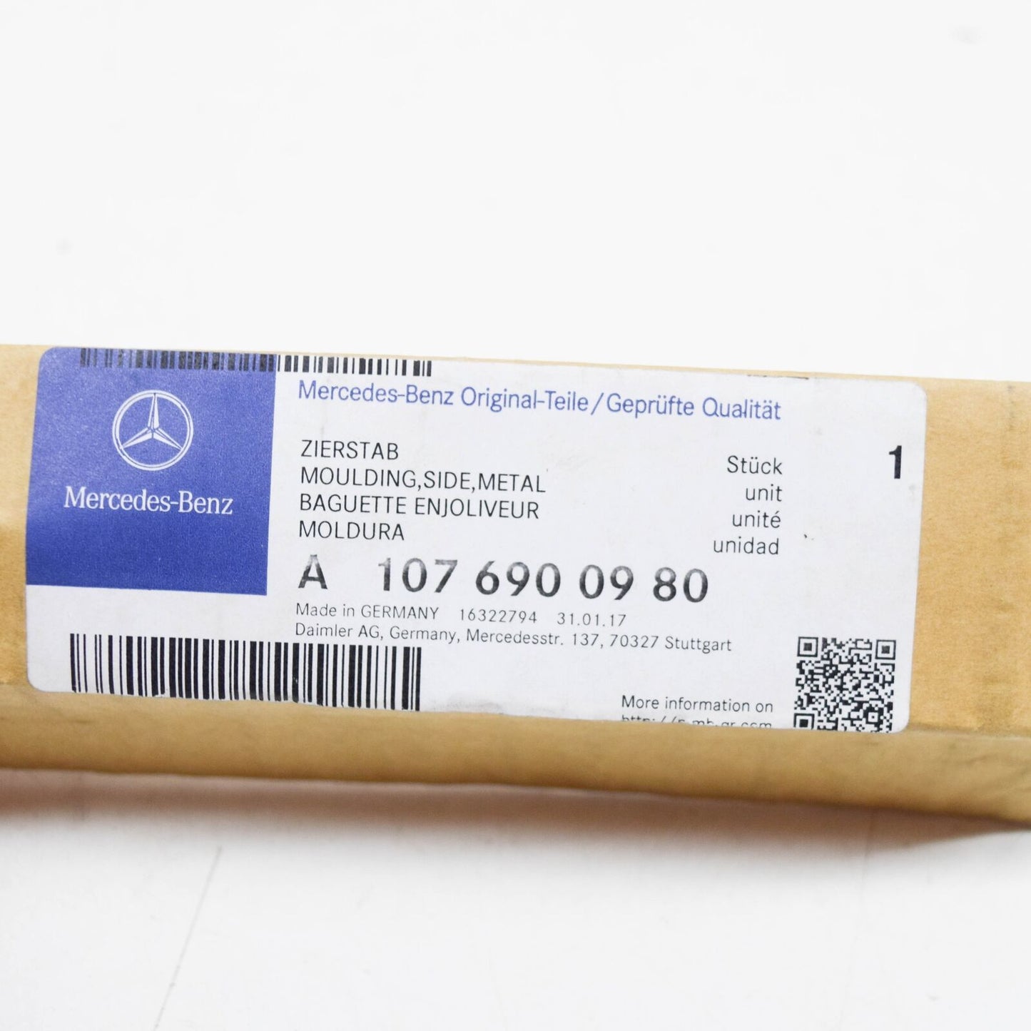 NEW MERCEDES BENZ SL R107 REAR LEFT SIDE GARNISH MOULDING A1076900980 ORIGINAL