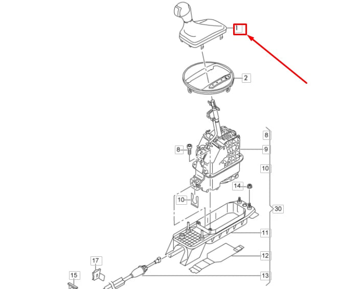 NEW AUDI TT FV MK3 GEAR STICK S-TRONIC GRIP LHD 8S1713139BNOR ORIGINAL