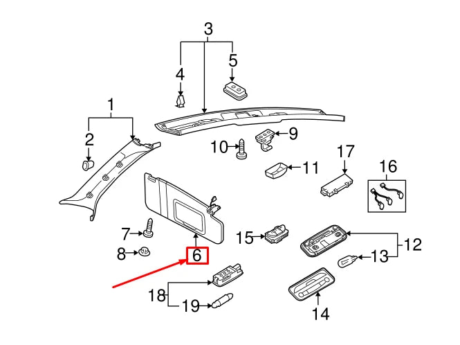 NEW AUDI Q5 8R RIGHT SIDE SUN VISOR 8U0857551F7C0 ORIGINAL