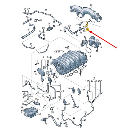 NEW VW TOUAREG 7P MK2 INTAKE SYSTEM CONNECTING HOSE 079133783BB