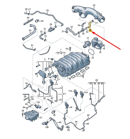NEW VW TOUAREG 7P MK2 INTAKE SYSTEM CONNECTING HOSE 079133783BB