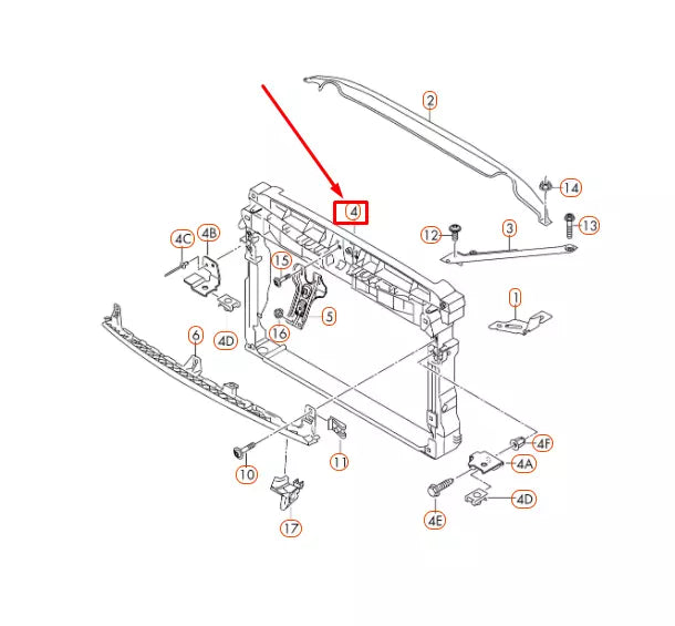 NEW VW GOLF MK7 COOLANT RADIATOR MOUNTING LOCK CARRIER 5G0805588R ORIGINAL