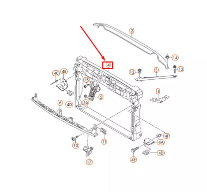 NEW VW GOLF MK7 COOLANT RADIATOR MOUNTING LOCK CARRIER 5G0805588R ORIGINAL