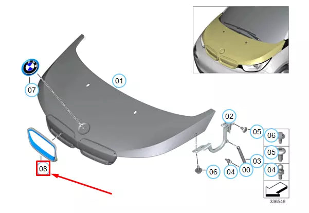 NEW BMW I3 I01 FRONT RIGHT RADIATOR GREY GRILLE 51137352702 7352702 ORIGINAL
