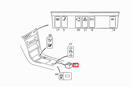 NEW MERCEDES BENZ W124 MIRROR CONTROL SWITCH A1248201810 ORIGINAL