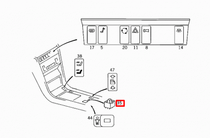 NEW MERCEDES BENZ W124 MIRROR CONTROL SWITCH A1248201810 ORIGINAL