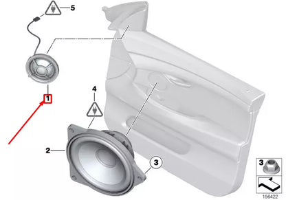 NEW BMW X5 E70 FRONT DOOR HIFI SYSTEM TWEETER 65139227248 9227248 ORIGINAL