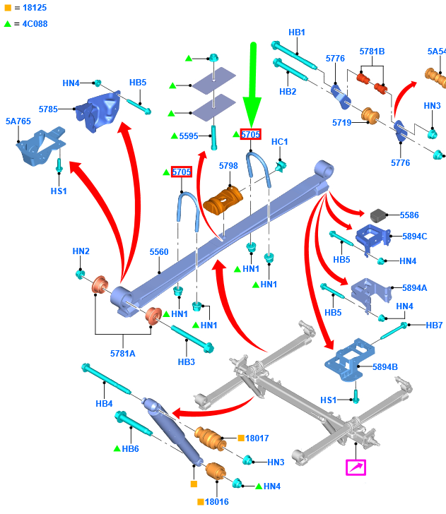 new ford transit mk4 rear spring u-bolt 1387171 6c11-5705-ca original