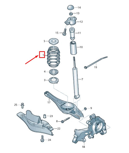 NEW AUDI Q3 F3 REAR COIL SPRING 5QF511115CS