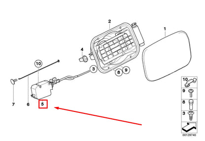 NEW BMW 3 E46 FUEL TANK COVER LOCK 6987637 67116987637 ORIGINAL