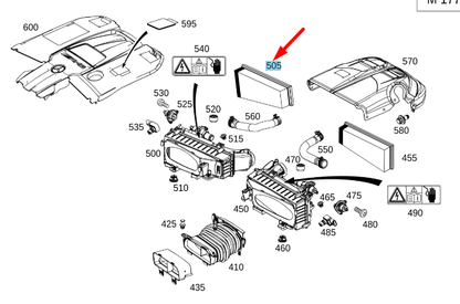 NEW MERCEDES-BENZ GLE W167 AMG RIGHT AIR FILTER ELEMENT A177094010064 ORIGINAL