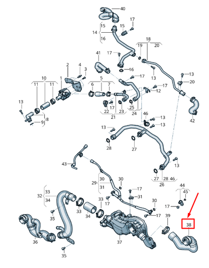 NEW AUDI Q7 4M COOLANT HOSE WITH QUICK RELEASE COUPLING 4M0122101DP ORIGINAL