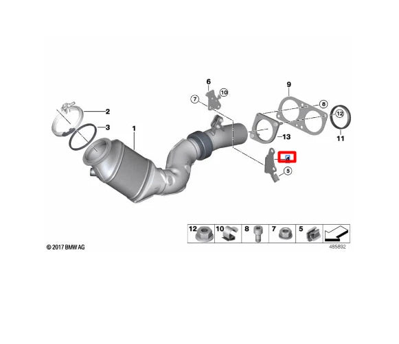 NEW BMW 2 COUPE F87 CATALYTIC CONVERTER BRACKET HOLDER 18327849340 ORIGINAL
