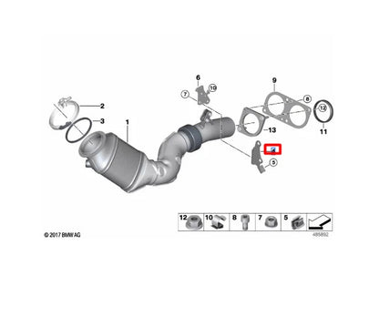 NEW BMW 2 COUPE F87 CATALYTIC CONVERTER BRACKET HOLDER 18327849340 ORIGINAL