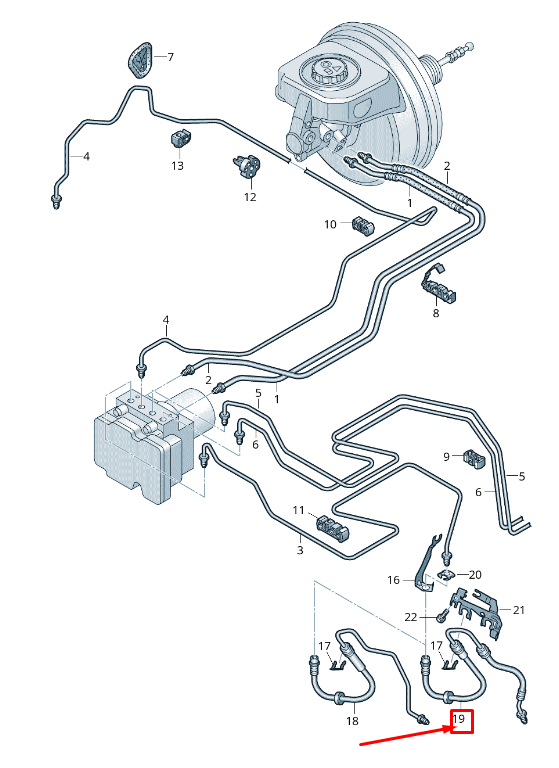 new audi tt fv front left brake hydraulic hose 8w0611707g original