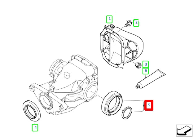NEW BMW 1 E88 SHAFT SEAL WITH LOCKING RING 33107505605 7505605 ORIGINAL