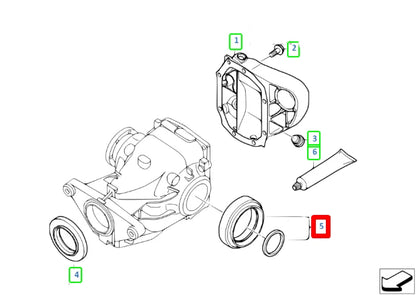 NEW BMW 1 E88 SHAFT SEAL WITH LOCKING RING 33107505605 7505605 ORIGINAL