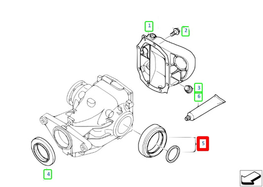 NEW BMW 1 E88 SHAFT SEAL WITH LOCKING RING 33107505605 7505605 ORIGINAL