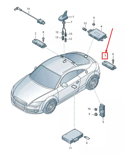 NEW AUDI TT 8J ANTENNA AMPLIFIER 8J8035225J ORIGINAL