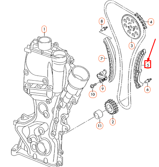 new audi a1 8x timing chain tensioner arm 03c109469r original