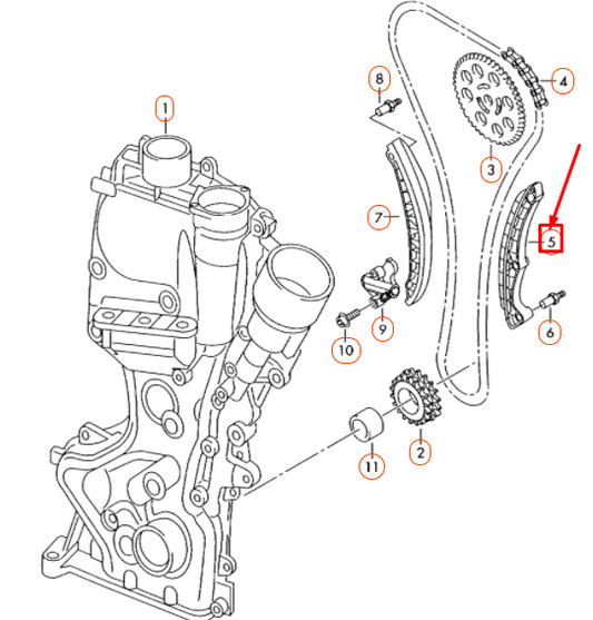 new audi a1 8x timing chain tensioner arm 03c109469r original